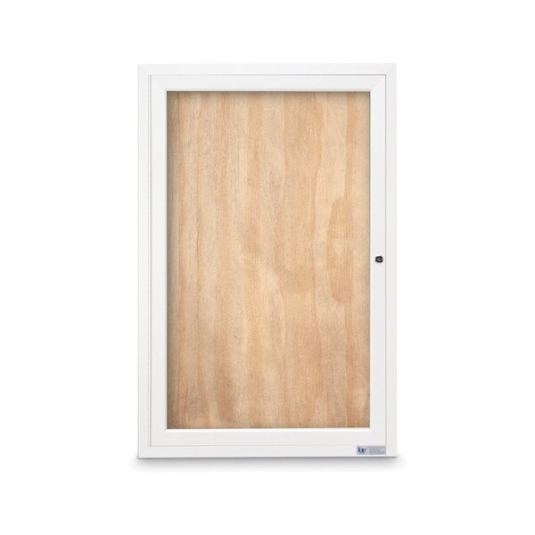 Slim Enclosed Corkboard, 11"x13-1/2", Black Alum Frame/Buff